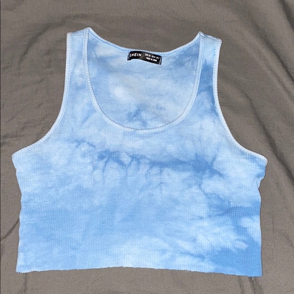 Blue tie dye cropped tank top - Picture 1 of 1
